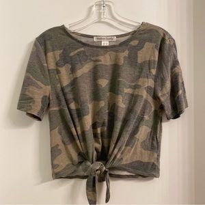 Camo Tie Up Crop Top
